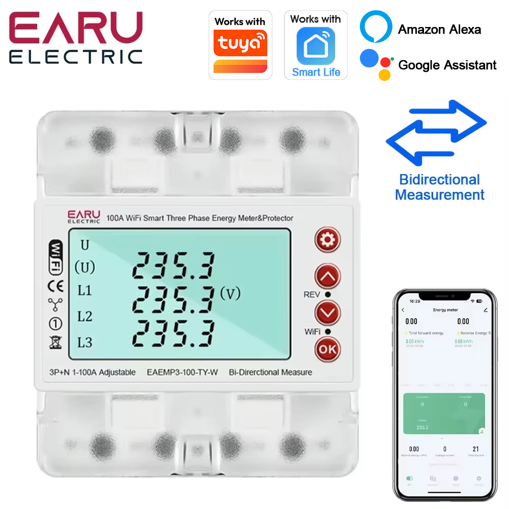 Energy Meter Bidirectional - 삼상 AC380V 투야 와이파이 스마트 양방향