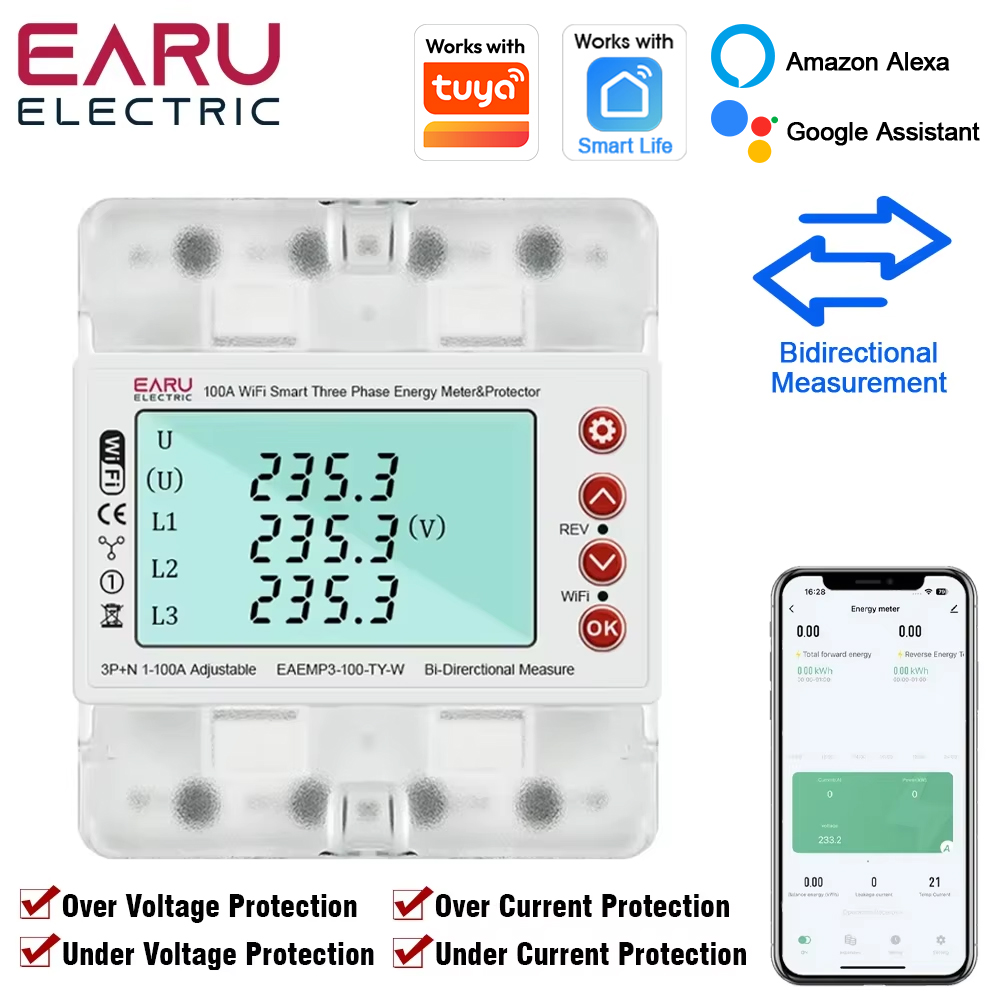 Energy Meter Bidirectional - EARU 3상 투야 WiFi 스마트 양방향