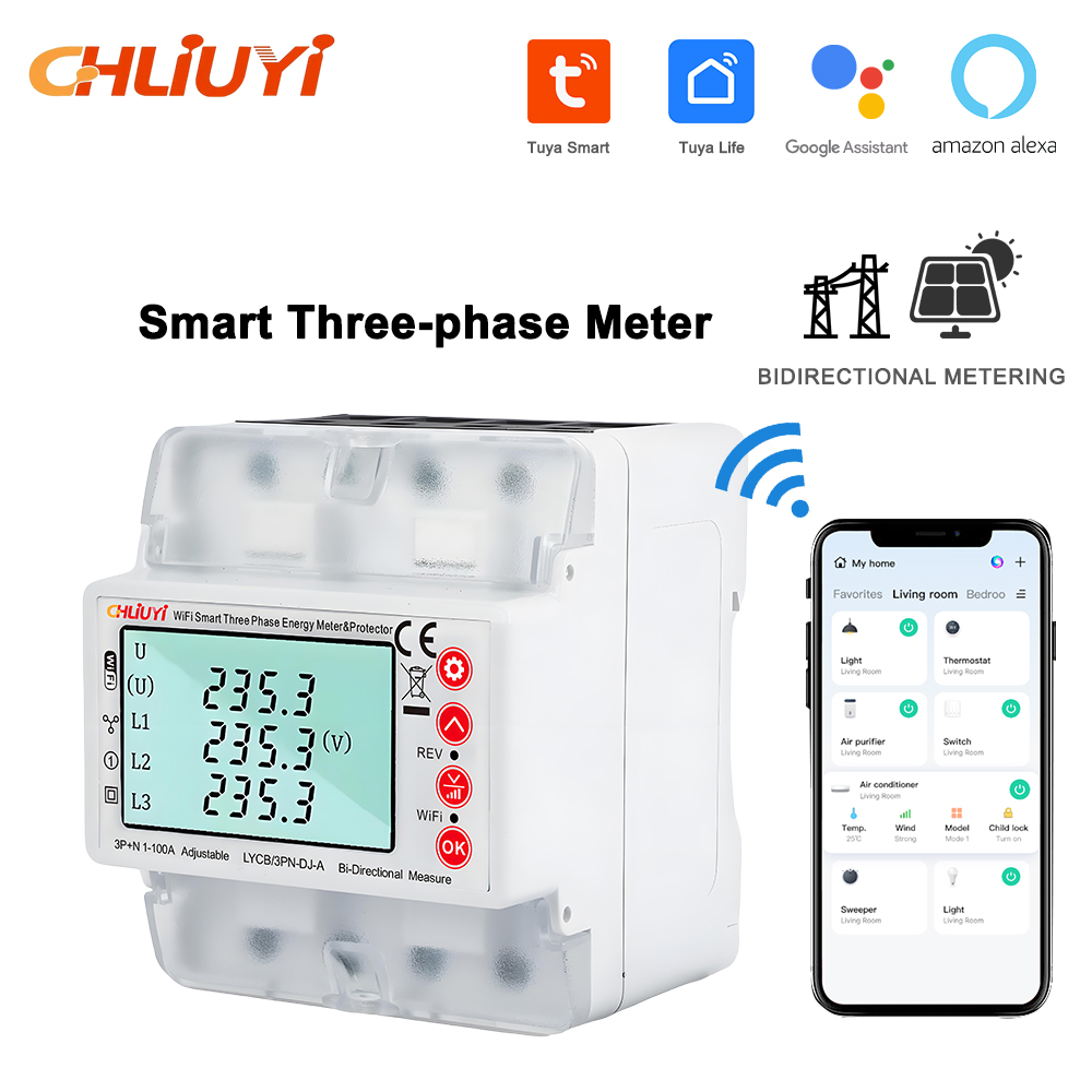 Energy Meter Bidirectional - 투야 와이파이 380V 4P 스마트 양방향