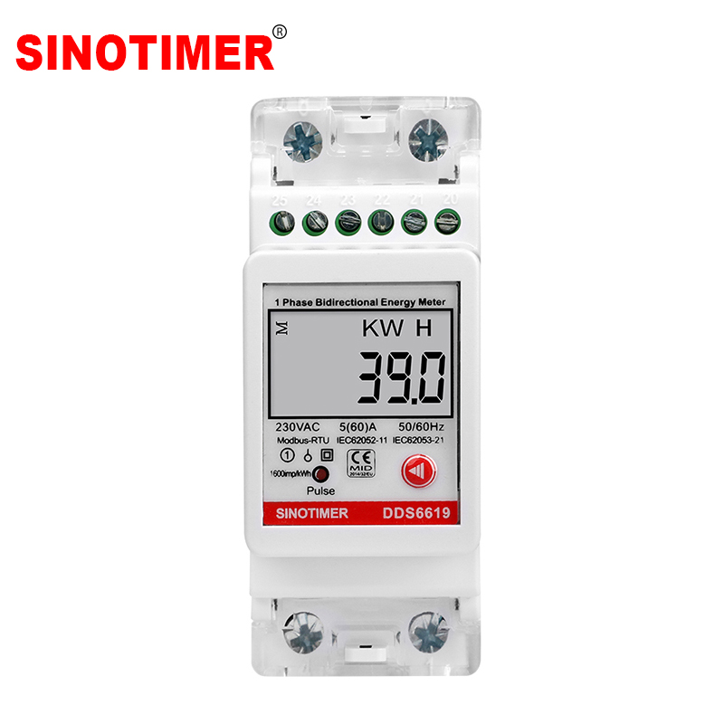 Energy Meter Bidirectional - 단상 모드버스 전류 전압 전력 측정,