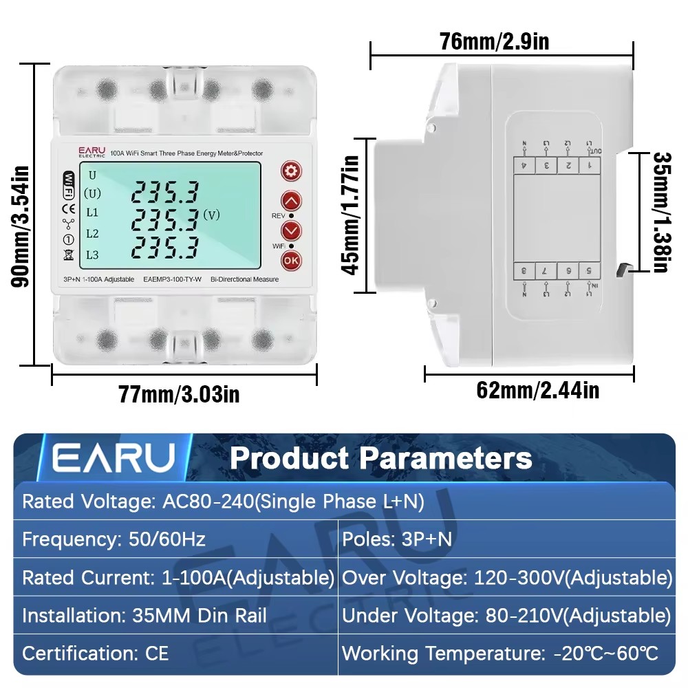 삼상 AC380V 투야 와이파이 스마트 양방향 에너지  - Energy Meter Bidirectional 리뷰 및 가격