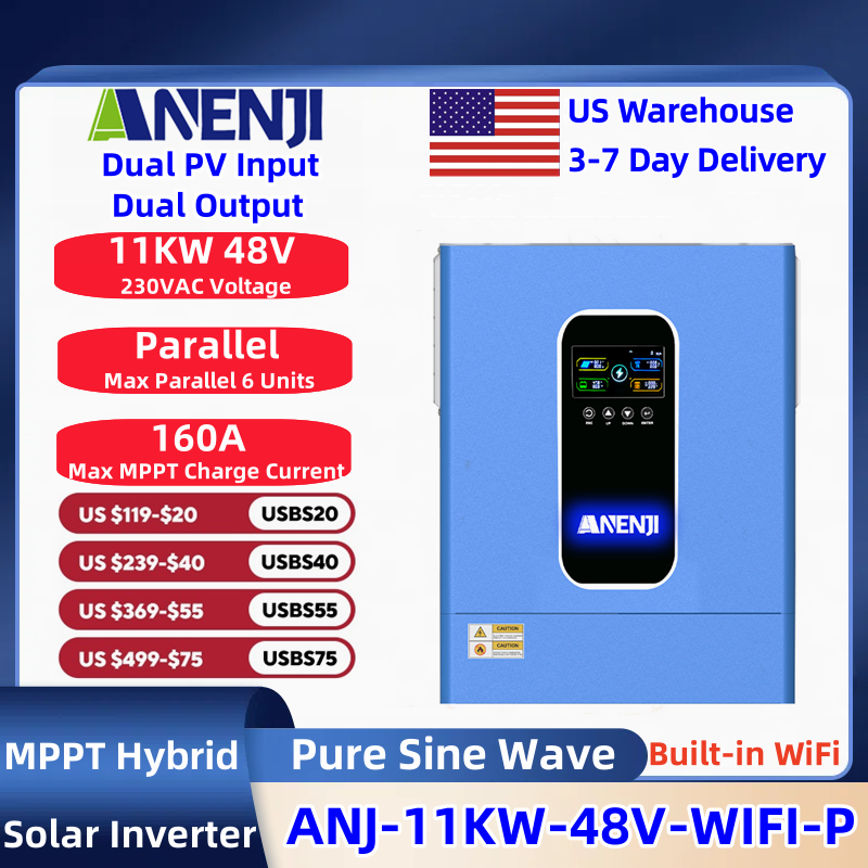ANENJI 11kw 병렬 하이브리드 태양광 인버터 4 - Mppt Charge Controller 리뷰 및 가격