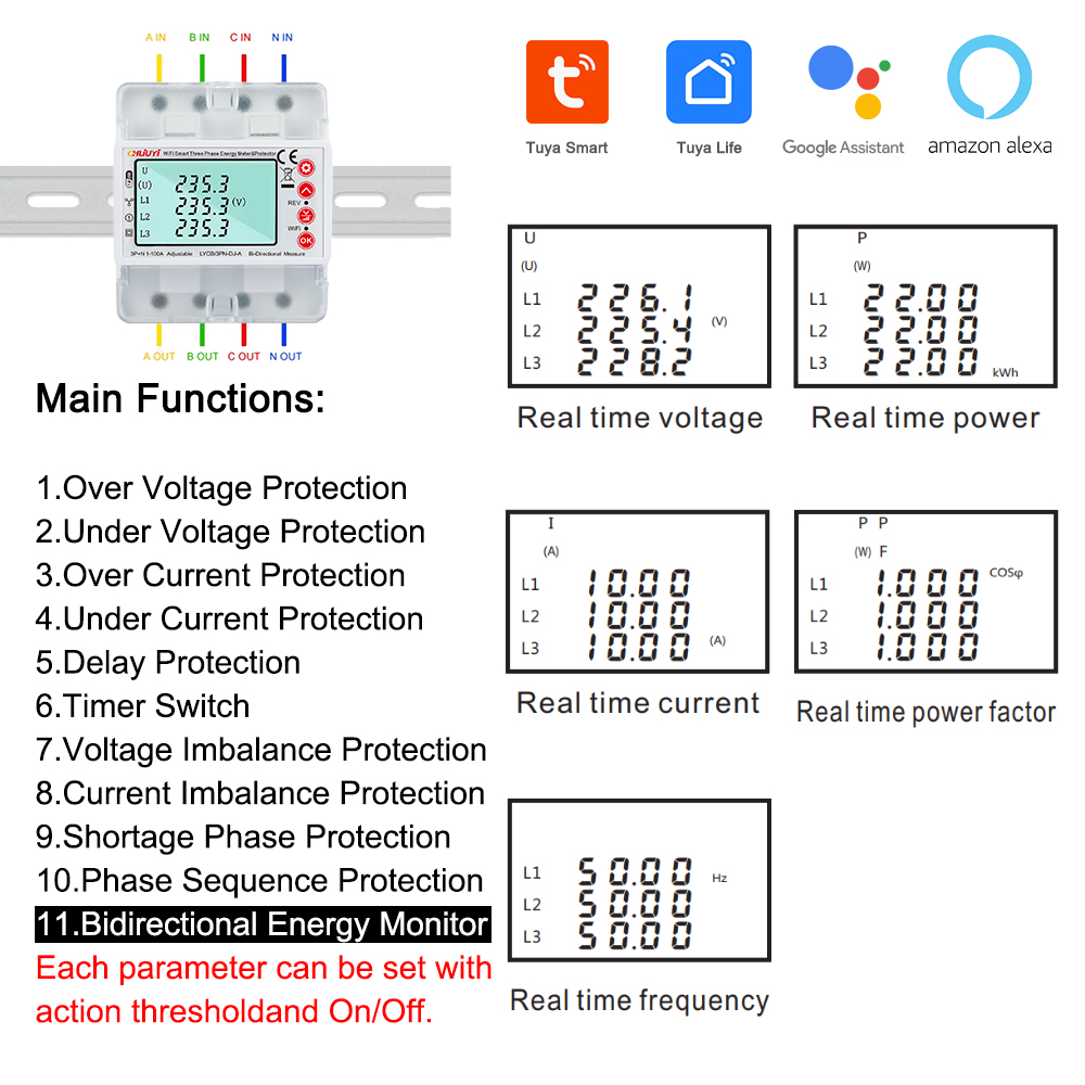 투야 와이파이 380V 4P 스마트 양방향 전력계 (과 - Energy Meter Bidirectional 리뷰 및 가격