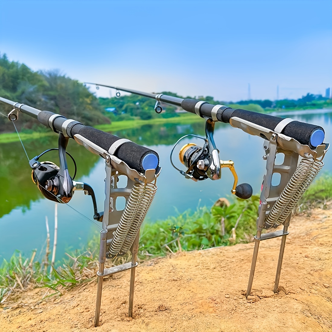 자동 스프링 낚싯대 홀더, 조절 가능한 접이식 스테인레 - Earthing Grounding Rod 리뷰 및 가격