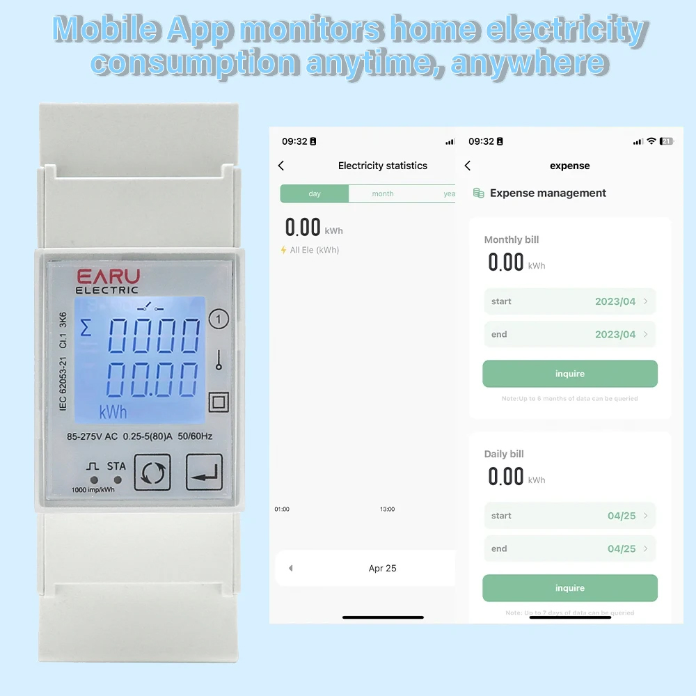 EARU AC 110V 220V 50/60Hz 80A  - Energy Meter Bidirectional 리뷰 및 가격